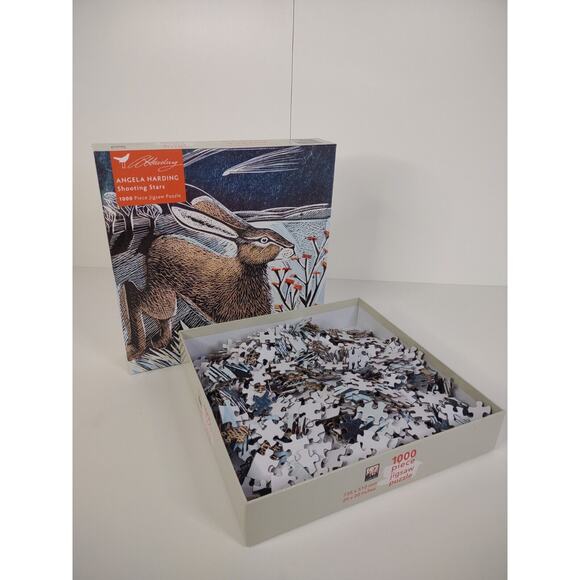 Adult Jigsaw Puzzle Angela Harding Shooting Stars Rabbit 1000 Pieces Complete* - Picture 1 of 8